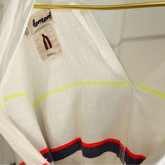 Lemlem V neck White and Multicolor Striped Swim Coverup - Picture 6 of 10